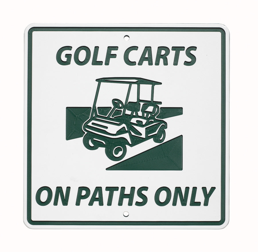 12" x 12" Green Line Sign-Golf Carts on