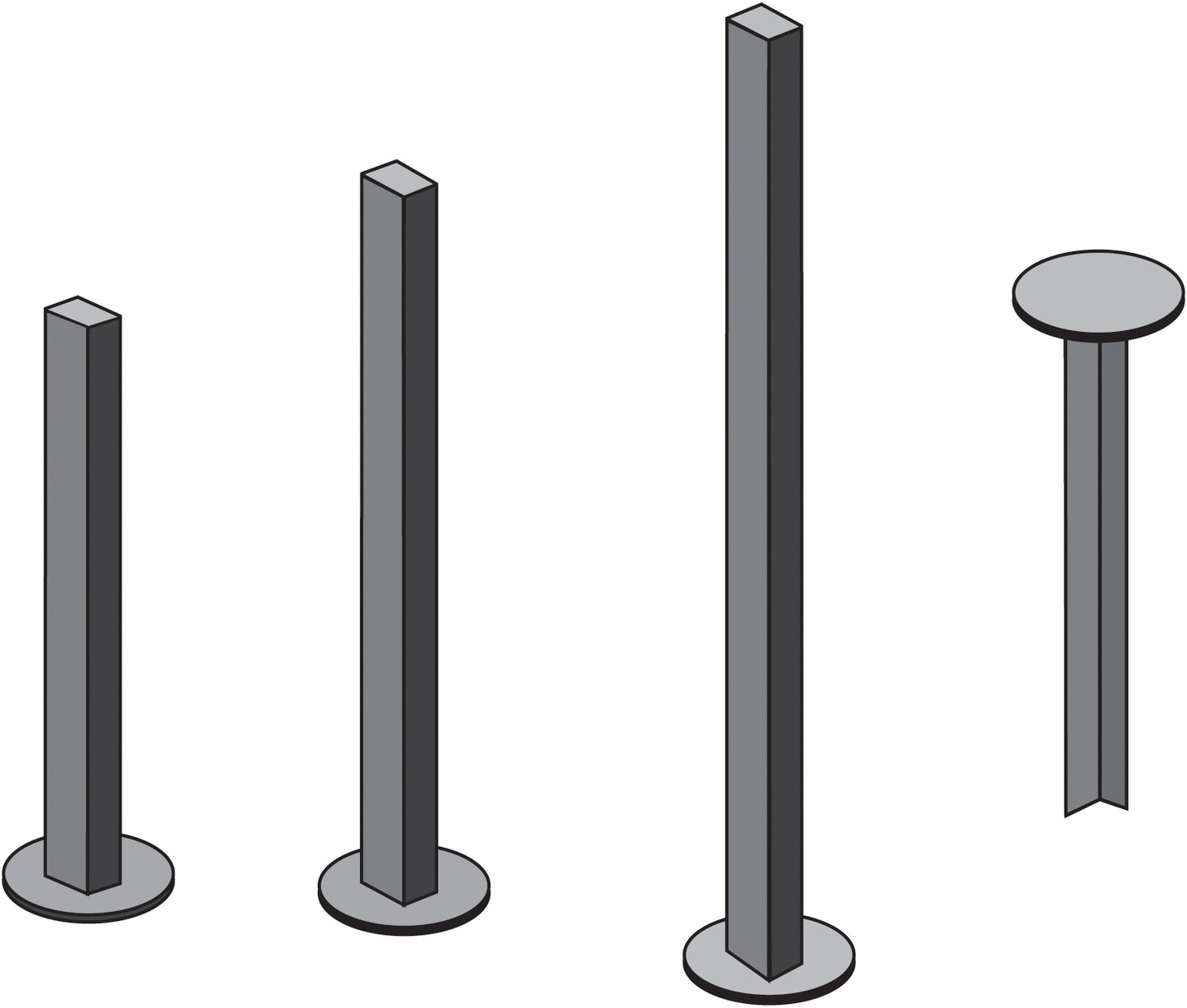 Permanent 58" Sign Post for 12" x 12"