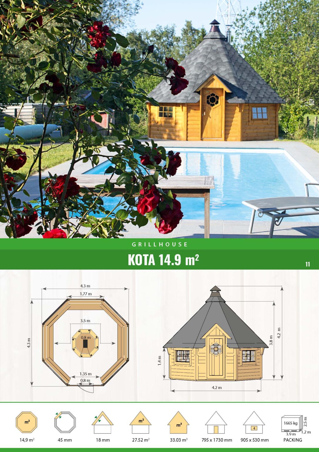 Grillhytte 15m²