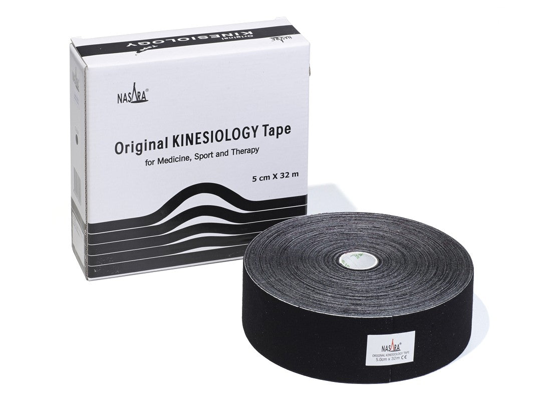 NASARA kinesiologi Tape 32 m x 5 cm Svart