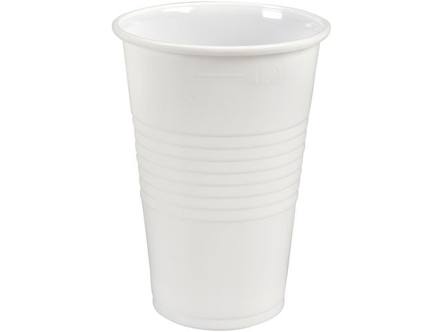Plastglass ABENA PP 20cl hvit (100)