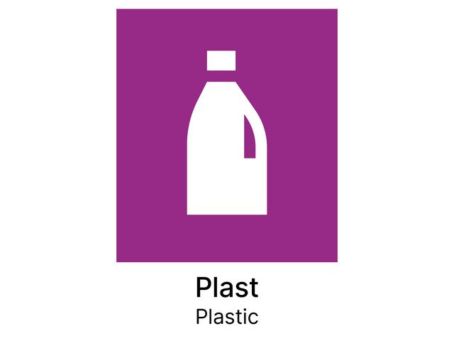 Kildesorteringsetikett Plast N/E A5