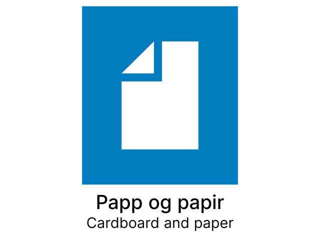 Kildesorteringsetikett Papp/Papir N/E A5