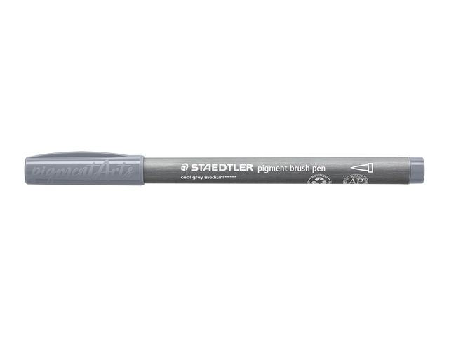 Fiberpenn STAEDTLER brush grå