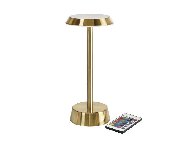 Bordlampe DUNI Nour Led oppladb messing