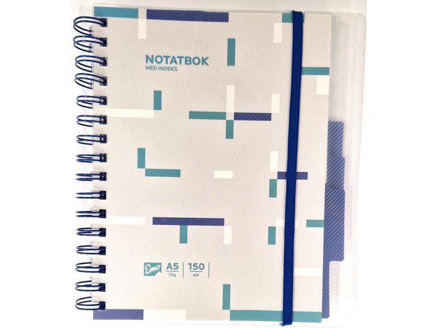 Notatbok EMO A5 indeks 150 blad ass