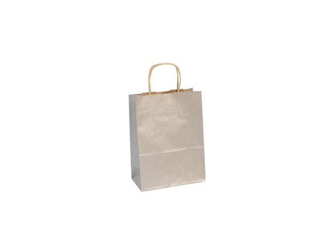 Gavepose CF kraft 16x8x21 cm sølv (25)