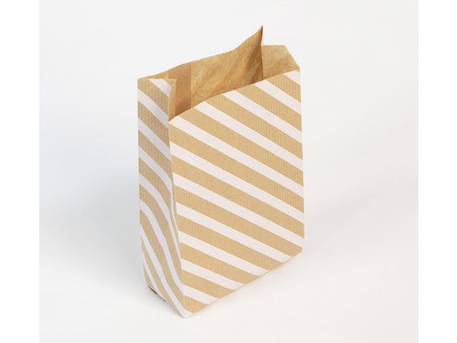 Gavepose CF kraft 11x21cm stripe (50)