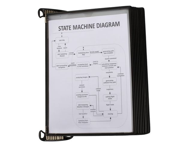 Veggstativ DJOIS A4 10 lommer PP sort