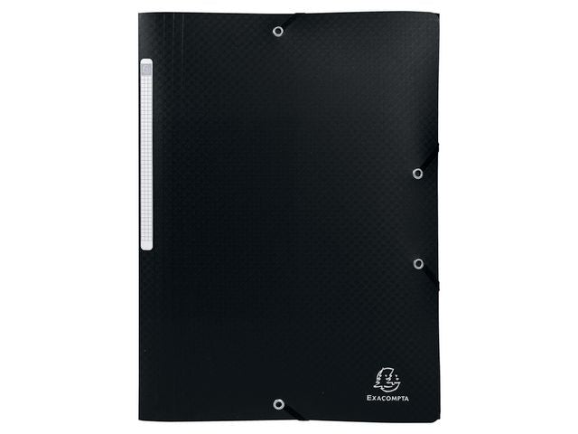 Strikkmappe EXACOMPTA A4 3 klaff sort