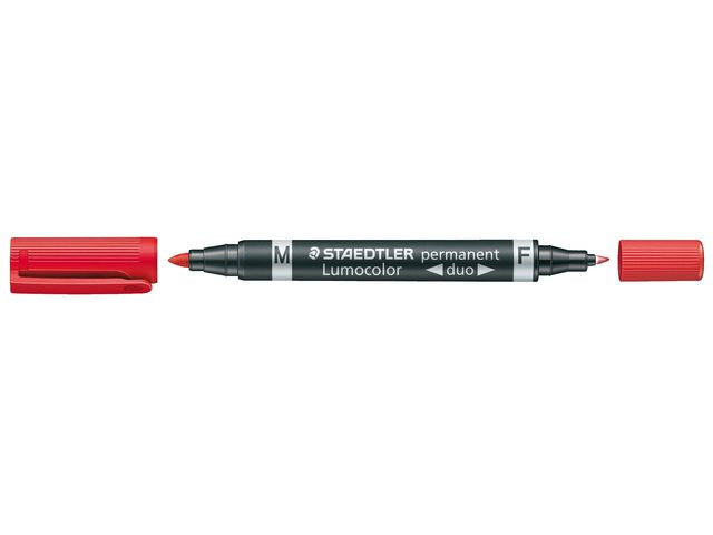 Merkepenn LUMOCOLOR Duo 0,6-1,5mm rød