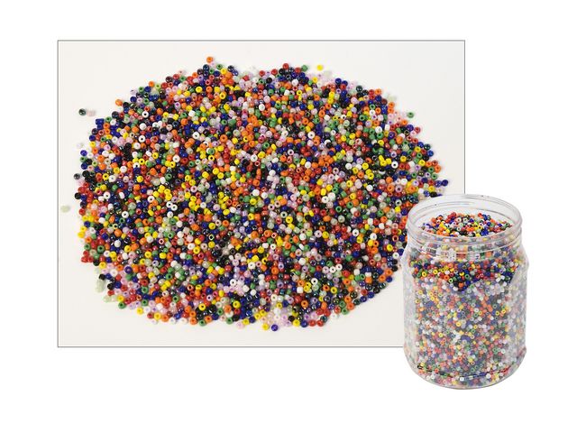 Glassperler PLAYBOX ass. farger 500g