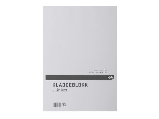 Kladdeblokk EMO A4 60g 100 blad ulinjert