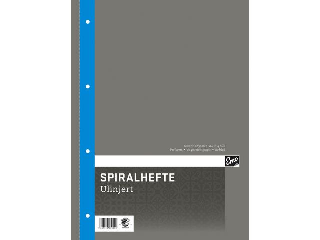 Spiralhefte EMO A4 70g 80 blad ulinjert