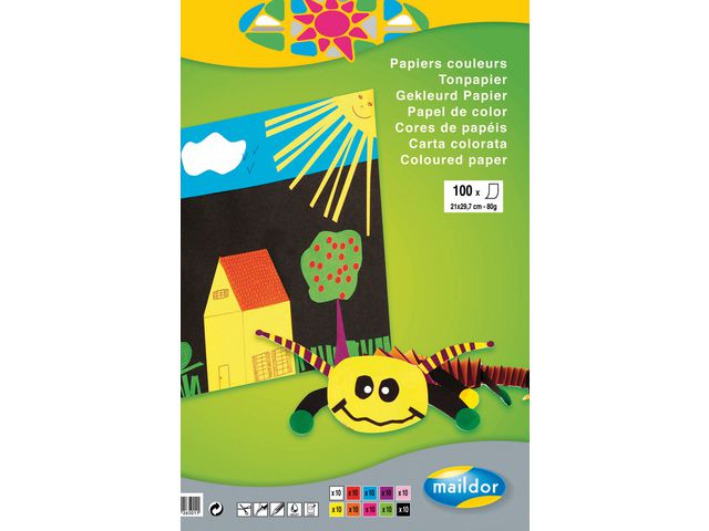 Fargeblokk MAILDOR A4 80g 100 blad 10frg