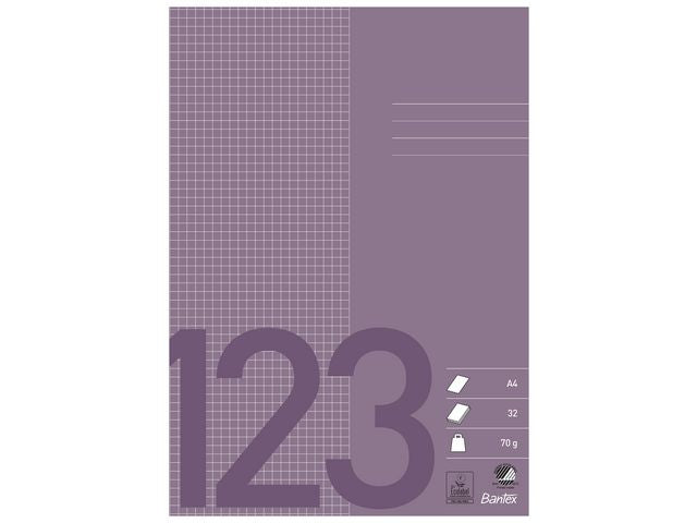Skrivebok BANTEX A4 80g 32bl 5x5mm rutet