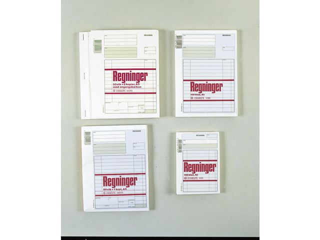 Regningsblokk A5/2 kopier 50x3 blad