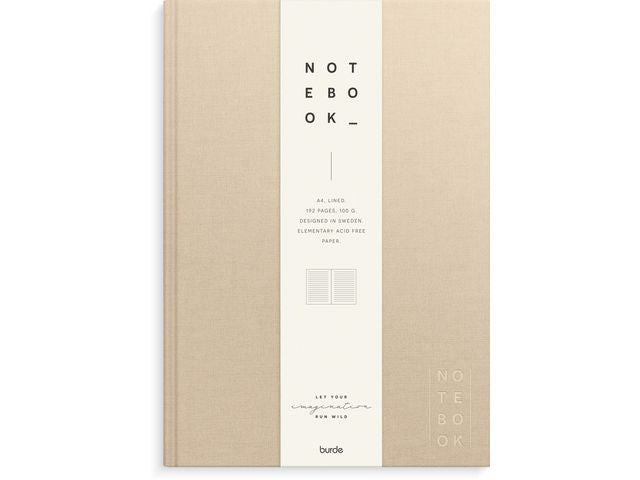 Skrivebok BURDE A4 linjer beige