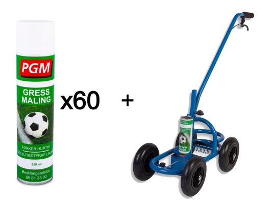 Pakke: 60 spraybokser + merkevogn