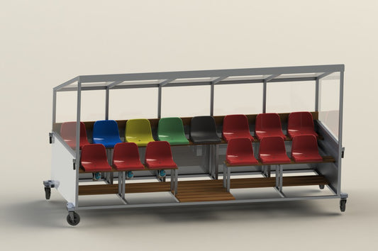 Innbytterbenk med plass til 14 personer