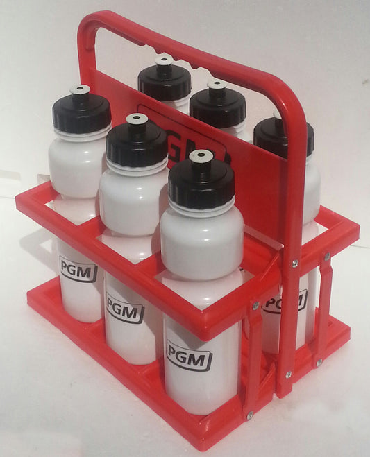 6 stk drikkeflasker med holder