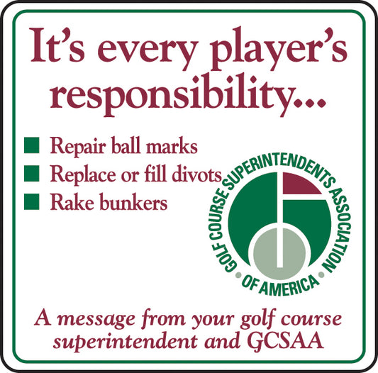 12" x 12" Aluminum Sign-GCSAA Message