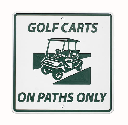 12" x 12" Green Line Sign-Golf Carts on