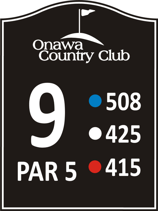 Curved Green Line Tee Sign with Layout