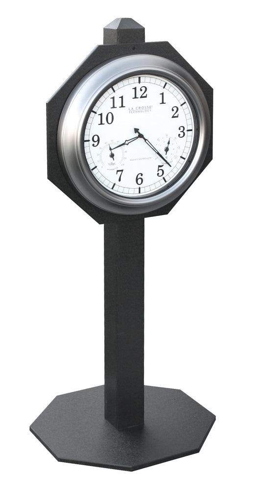 Deluxe Clock-On-Post-Black