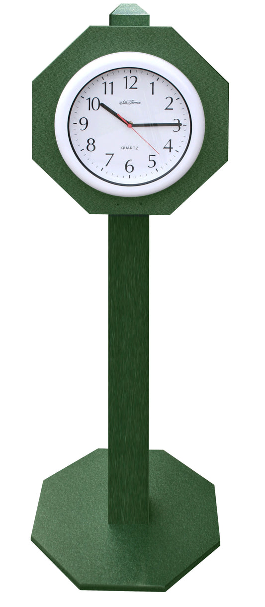 Clock-On-Post-Black