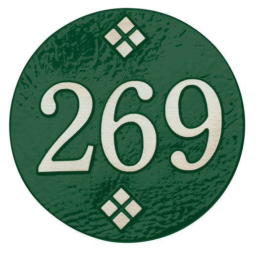 6" Dia.White- Bronze Yardage Marker