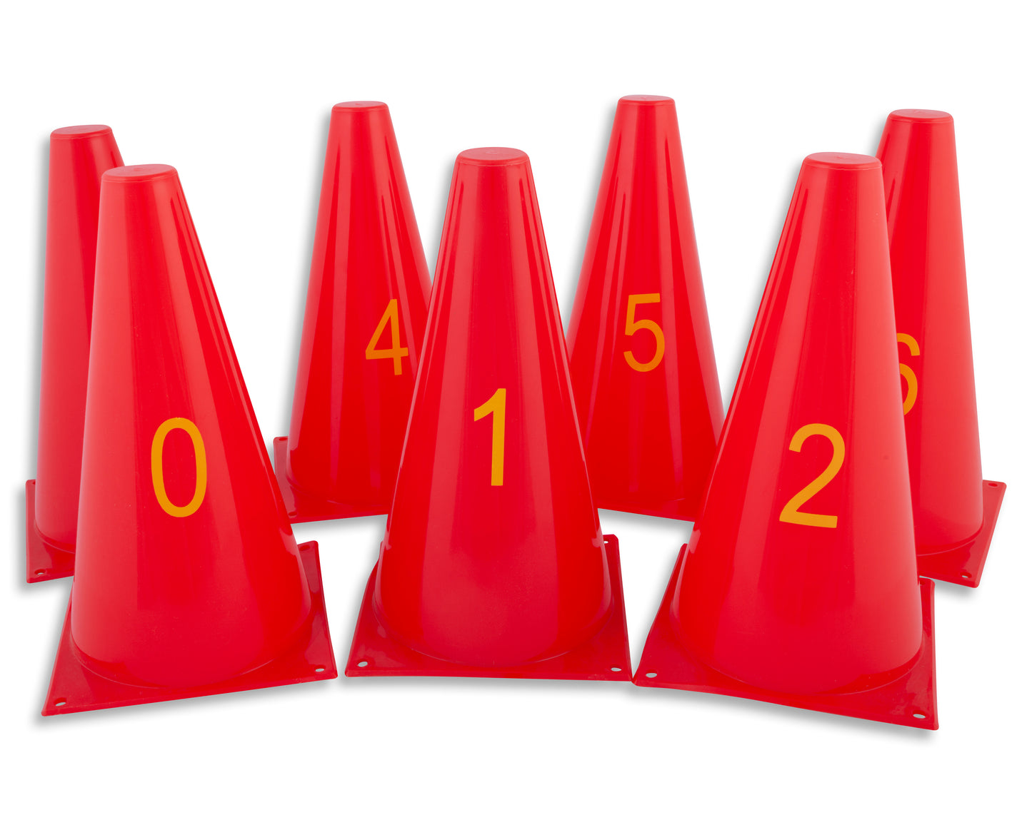 Kjegler med tall sett med 10 stk