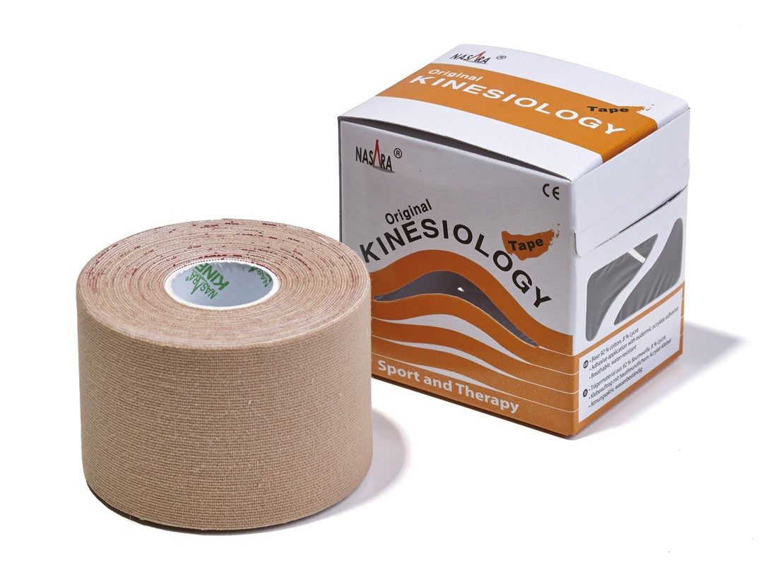 NASARA kinesiologi Tape 5 m x 5 cm Beige