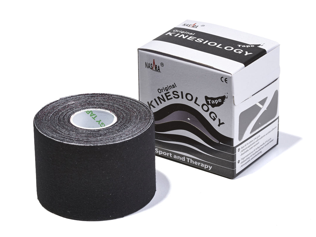 NASARA kinesiologi Tape 5 m x 5 cm Svart