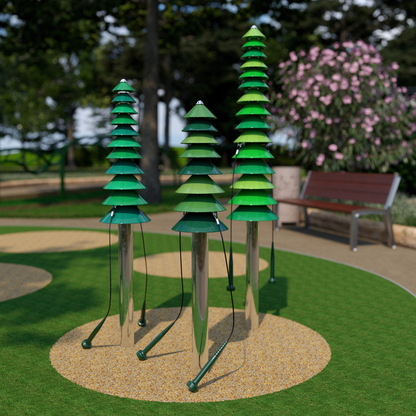 Sylvan Bell Trees, utendørs klokketrær (sett med 3)