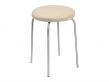 Krakk, polstret, rund Beige