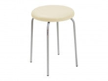Krakk, polstret, rund Creme