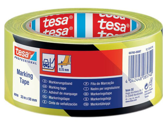 Tape TESA Flex PVC gulv/varsel gul/sort