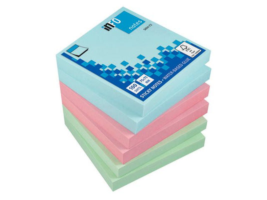 Notatblokk INFO 75X75mm pastell (6)