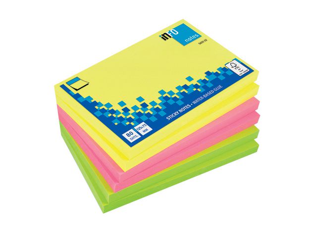 Notatblokk INFO 125X75mm neon (6)