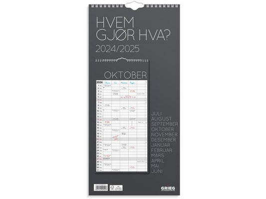 Veggkalender GRIEG Hvem gjør hva 24/25