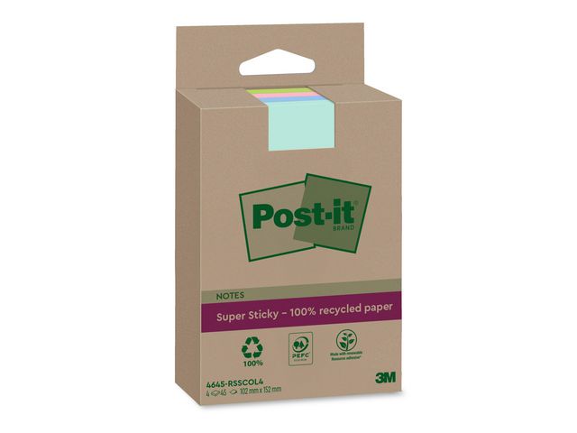 Notatblokk POST-IT resirk102x152linj ass