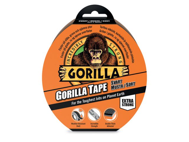 Lerretstape GORILLA sort 32m