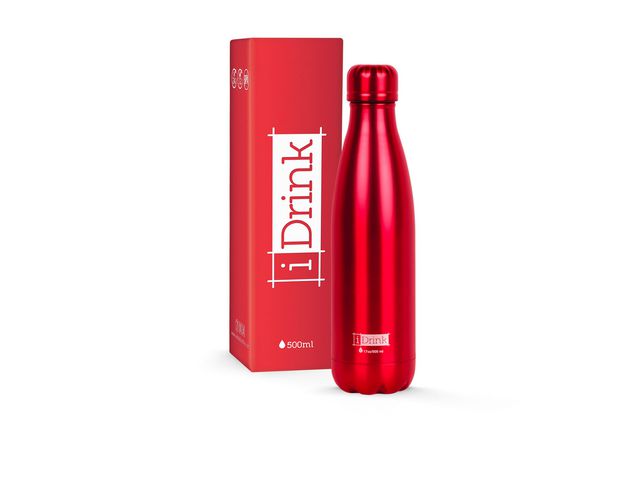 Termoflaske IDRINK 500ml metallisk rød
