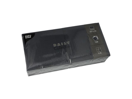 Serviett DAILY 2L 32x32cm sort (150)