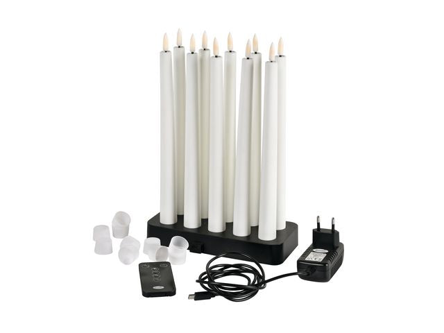 Antikklys DUNI led m/ladestasjon (10)