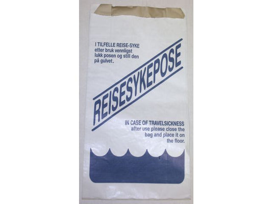 Reisesykepose m/trykk hvit (1000)