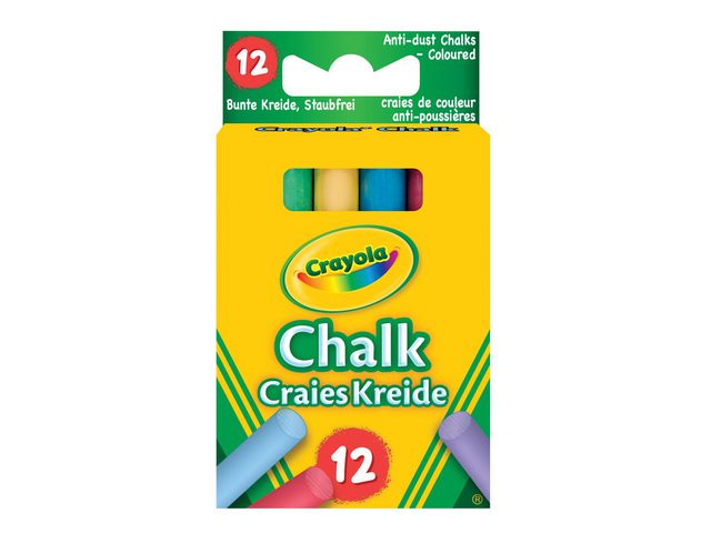 Kritt CRAYOLA støvfri ass. farger (12)