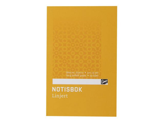 Notisbok EMO 9x14cm 60g 32blad linjer