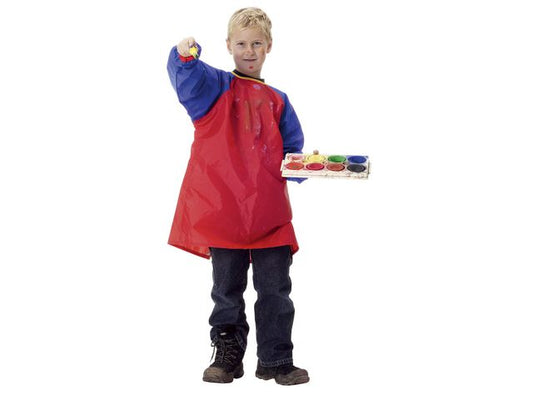 Maleforkle PLAYBOX 3-5 år 65cm rød/blå